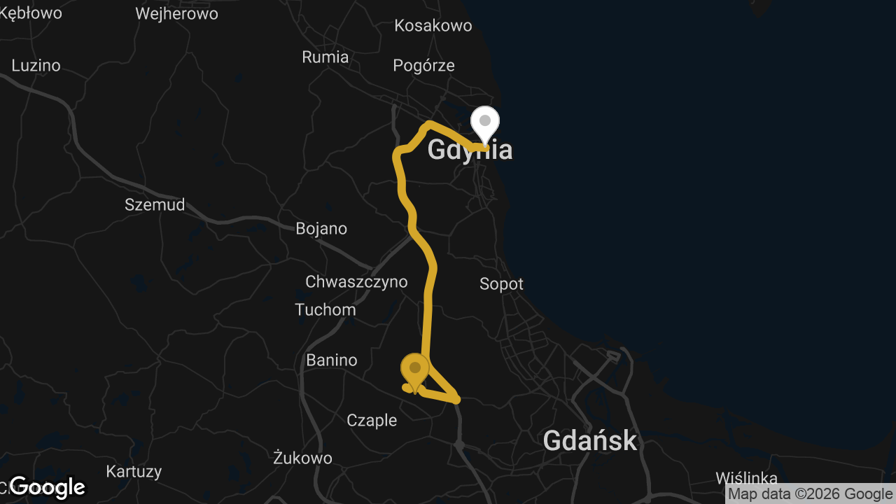 Trasa Port Lotniczy Gdańsk im. Lecha Wałęsy – Gdynia, Skwer Kościuszki na mapie